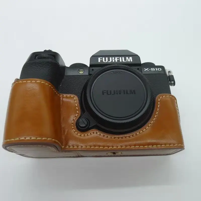 Kamera Video Tas Half Case untuk Fujifilm Fuji XS10 XS-10 Casing Bawah dengan Baterai Buka
