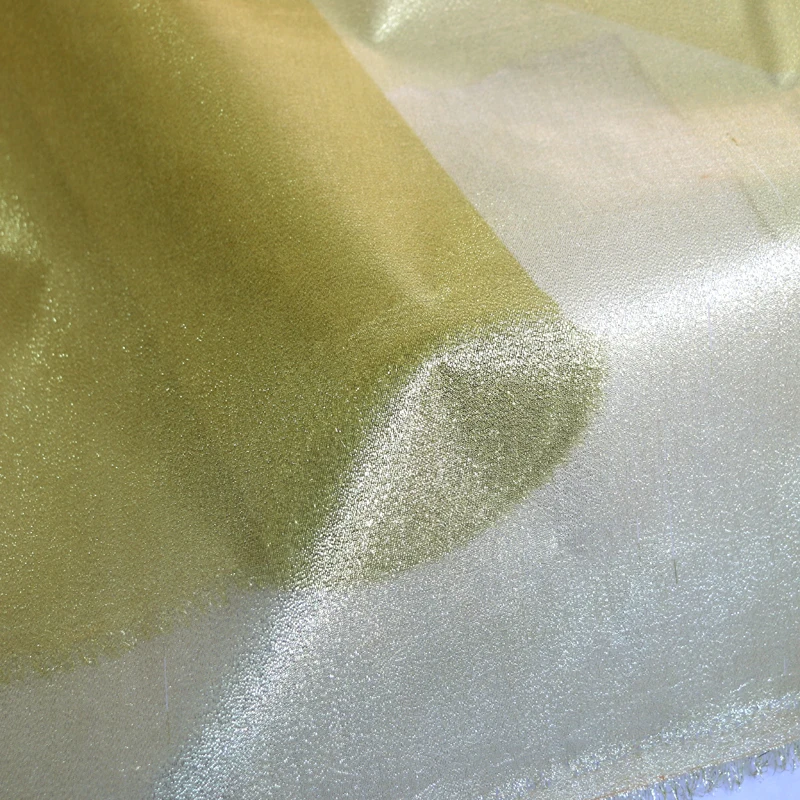 Per Meter Gold Indischer Gaze Stoff Dekorationen Material Glänzend Steif – Detail 5