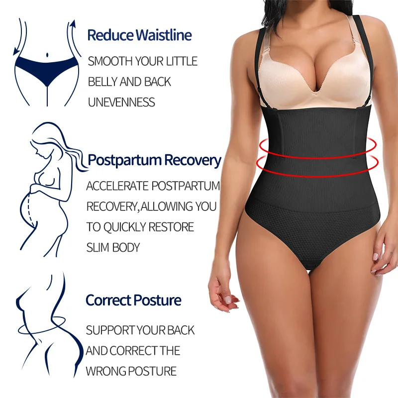 High Waist Thong Panty Shaper Tummy Slim Body Shaper G-String Panties Shapewear Women Butt Lifter Slimming Sheath Underwear