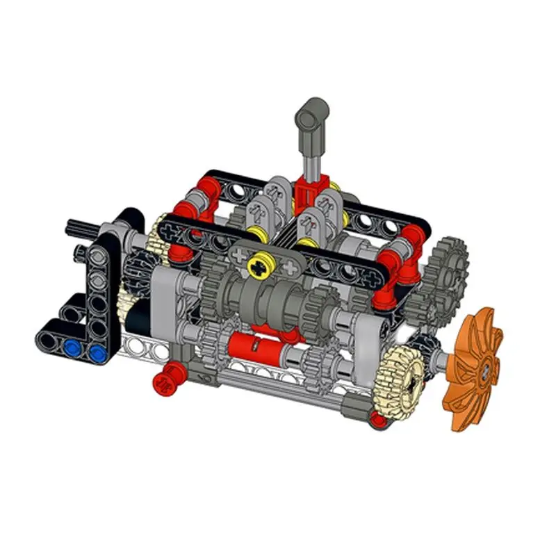 High-Tech 8 Speeds Sequential Gearbox Drive Motors System MOC Building Block Brick Bulk Parts Toy Fit for MOC Cars Parts Set