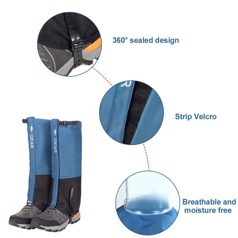 Unisex Waterproof Snow Leg Gaiters Hiking Boot Legging Shoes Warmer Snake Shoe Cover Tourist Outdoor Camping Trekking Climbing