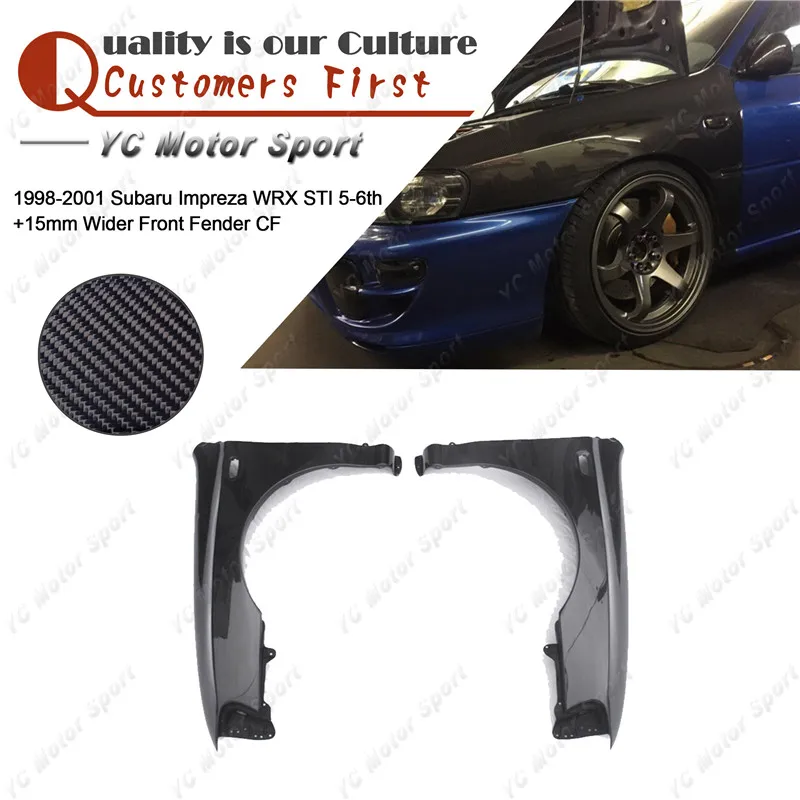 

Car Accessories Carbon Fiber +15mm Wider Front Fender Fit For 1998-2001 Impreza WRX STI 5-6th Wider Front Fender Cover