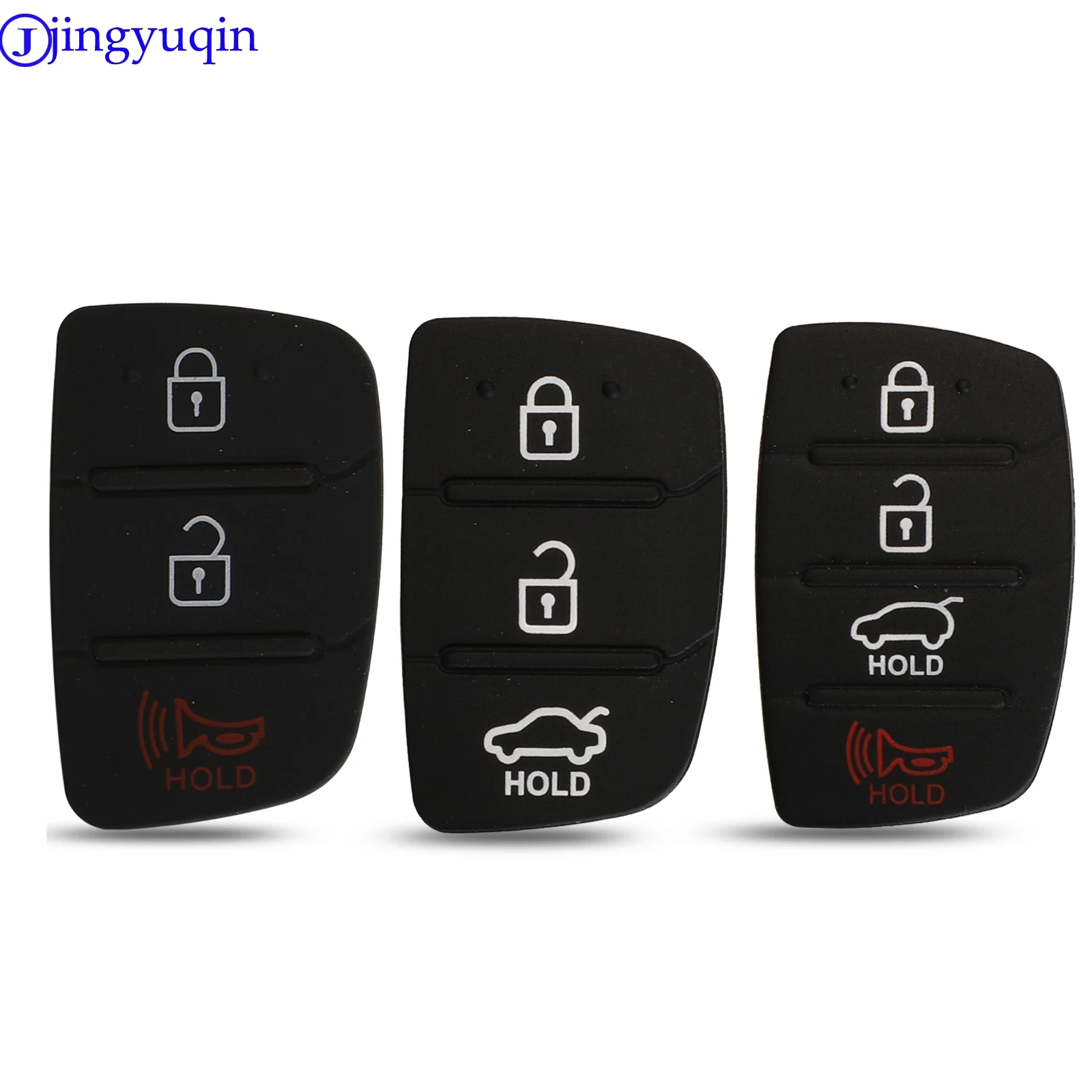 jingyuqin Replacement Rubber Pad 3/4 Buttons Flip Car Remote Key Shell For Hyundai I30 IX35 Kia K2 K5 Key Cover Case