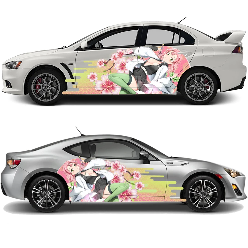 

Japan Anime Kanroji Mitsuri Vinyl Car Sticker Cartoon Itasha Door Decals Film Ralliart Stickers Vehicle Accessories CNS333