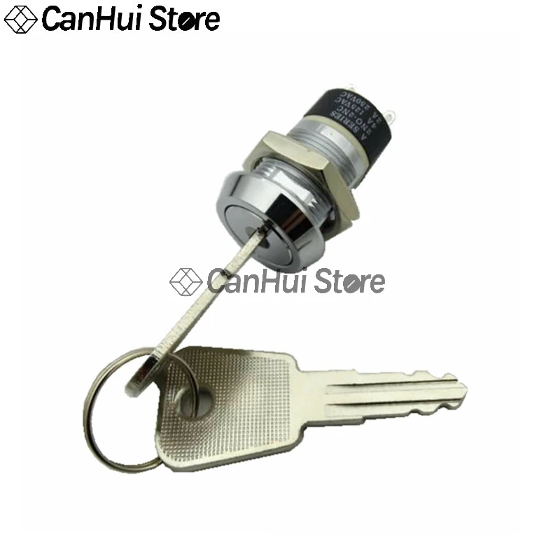 19MM 4Pin Metal ON-OFF SPST Lock for Elevator Base Station Double dial key switch electronic key door lock NO-NC/2NO-2NC