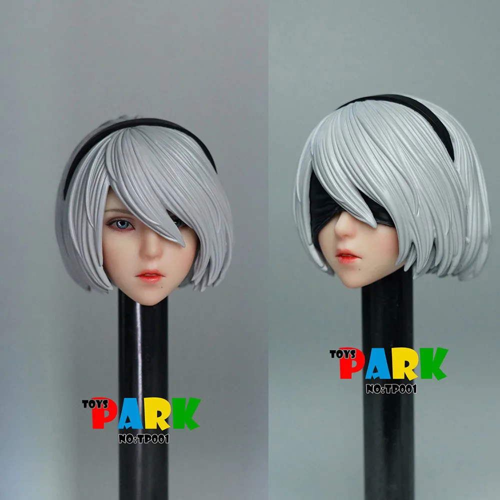 

In stock Toys park TP001 1/6 2B Sister Head Sculpt NieR:Automata Female Head Carving Sculpt Model for 12'' Action Figure Body