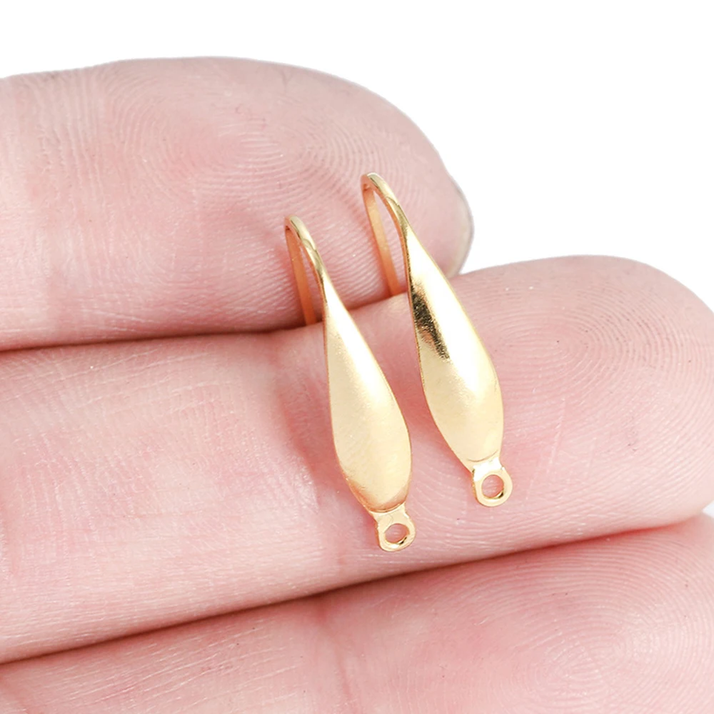 20 Stück/Lot (10 Paare) Gold Edelstahl DIY Ohrring-Zubehör Verschlüsse Haken Schmuckherstellung Zubehör Ohrhaken – Detail 6