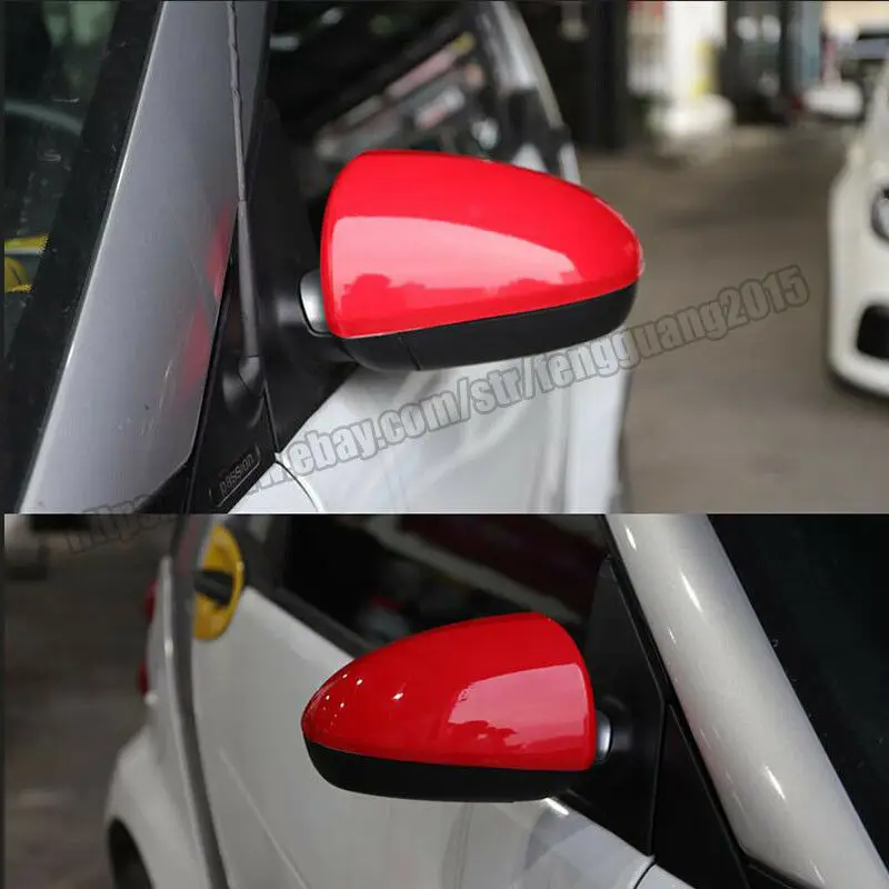 RED Tape-on Mirror Covers for 2007-2014 Smart Fortwo 451 2008 2009 2010