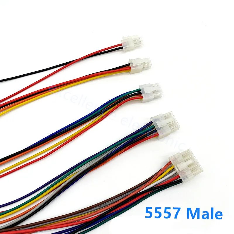 4.2mm 5557/5559 Wire Cable Connector 2/3/4/6/8/10/12/14/16/18 Pin Pitch Male Female Plug Socket 30cm Wire Length 18AWG