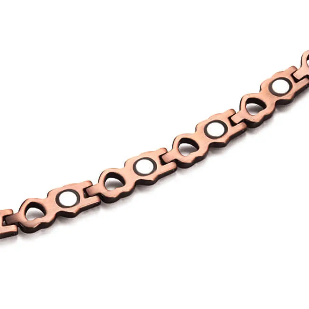 Copper Magnetic Therapy Bracelet for Women Arthritis Pain Relief Love Heart Solid Copper Bracelets Jewelry with Strong Magnets