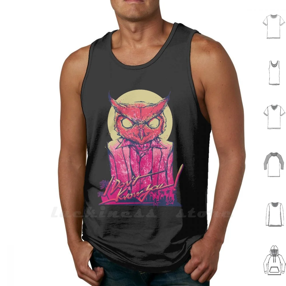 Hotline Miami - Rasmus Tank Top Cotton Vest Sleeveless Men Women Hotline Miami Owl Mask Face Richard Ash Alex Videogames Jacket