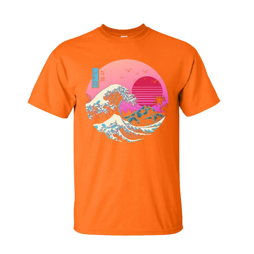 Vaporwave Graphic Tshirt Men Basic T-shirts O Neck Short Sleeve Cotton The Great Retro Wave Tops T Shirt 80s T-shirts Japan