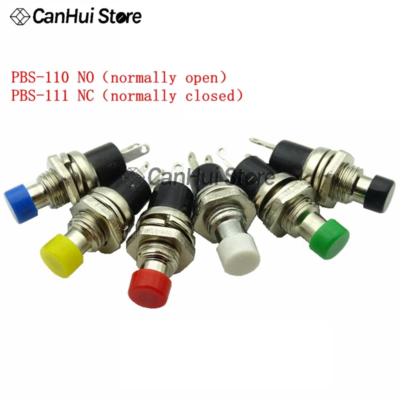 10Pcs PBS-110 -111 7MM Momentary Push Button Switch Press The Reset Switch ON OFF Button Micro Switch Normally Open closed NO/NC