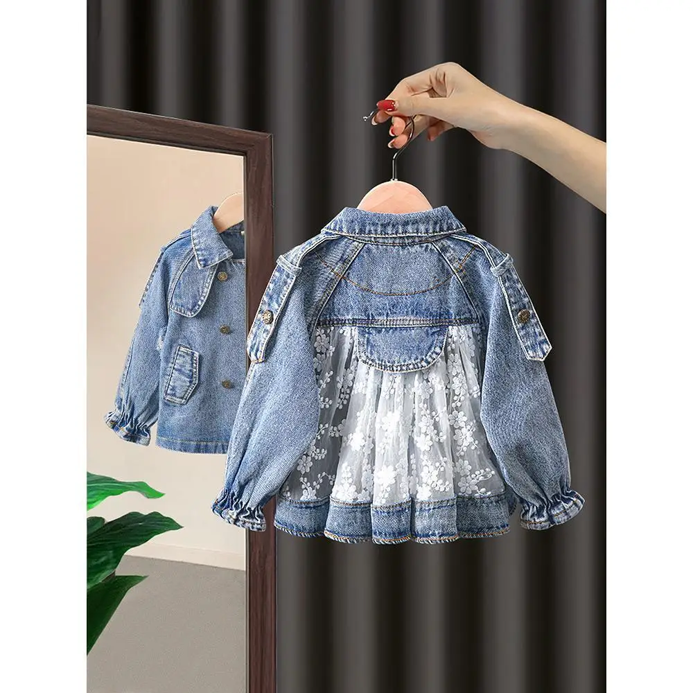 Spring/Autumn Girls\' Denim Jacket Coat New Korean Children\'s Clothing Clothes Infant Girls Baby Tops