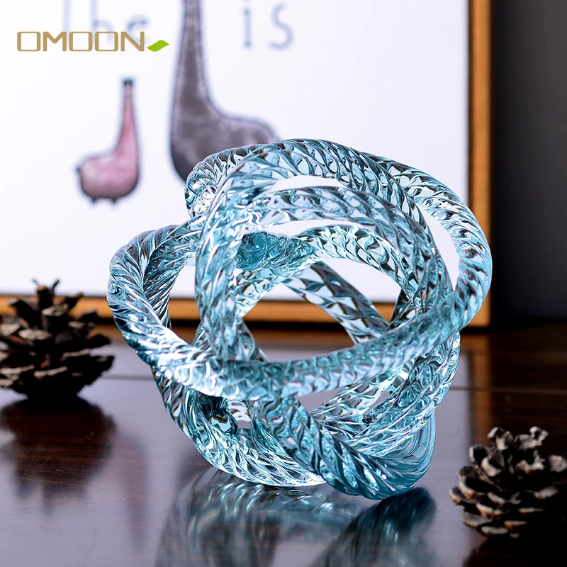 Decorative blown glass art ball figurines twist Home Decor modern Ornament Favor Gift Crafts room Home Decoration Hand crystal