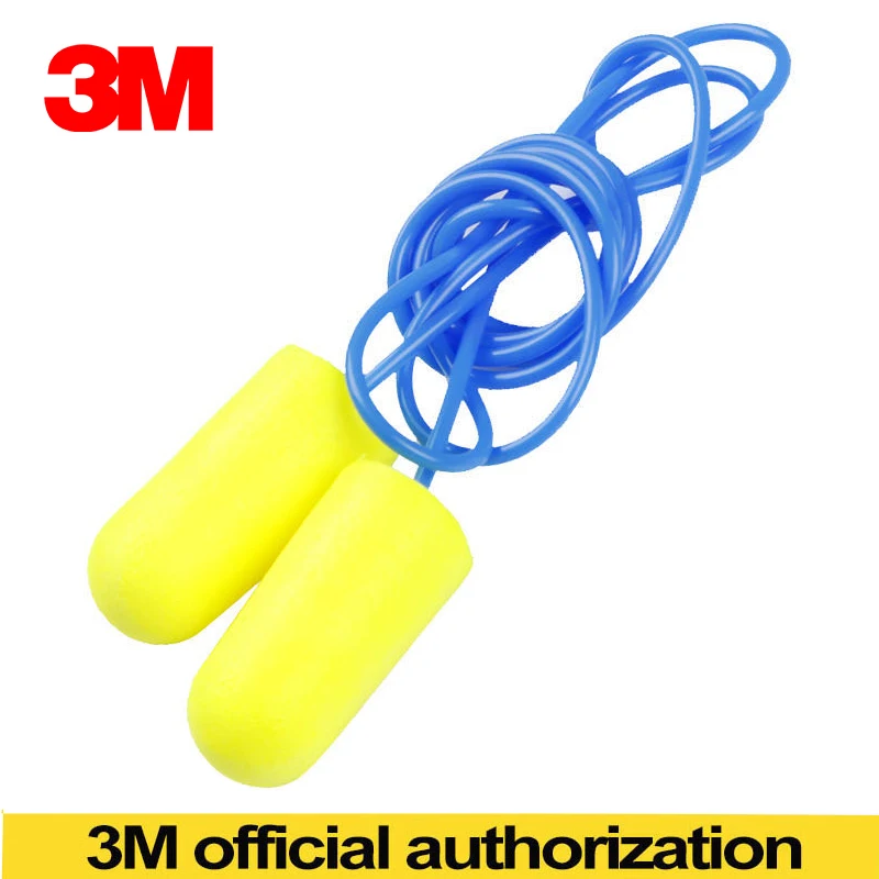 10Pcs 3M 311-1250 E-A-R Push-Ins Corded Noise Reduction Earplugs 33dB Highest NRR Comfortable Ear Plugs Work Travel Foam Earplug