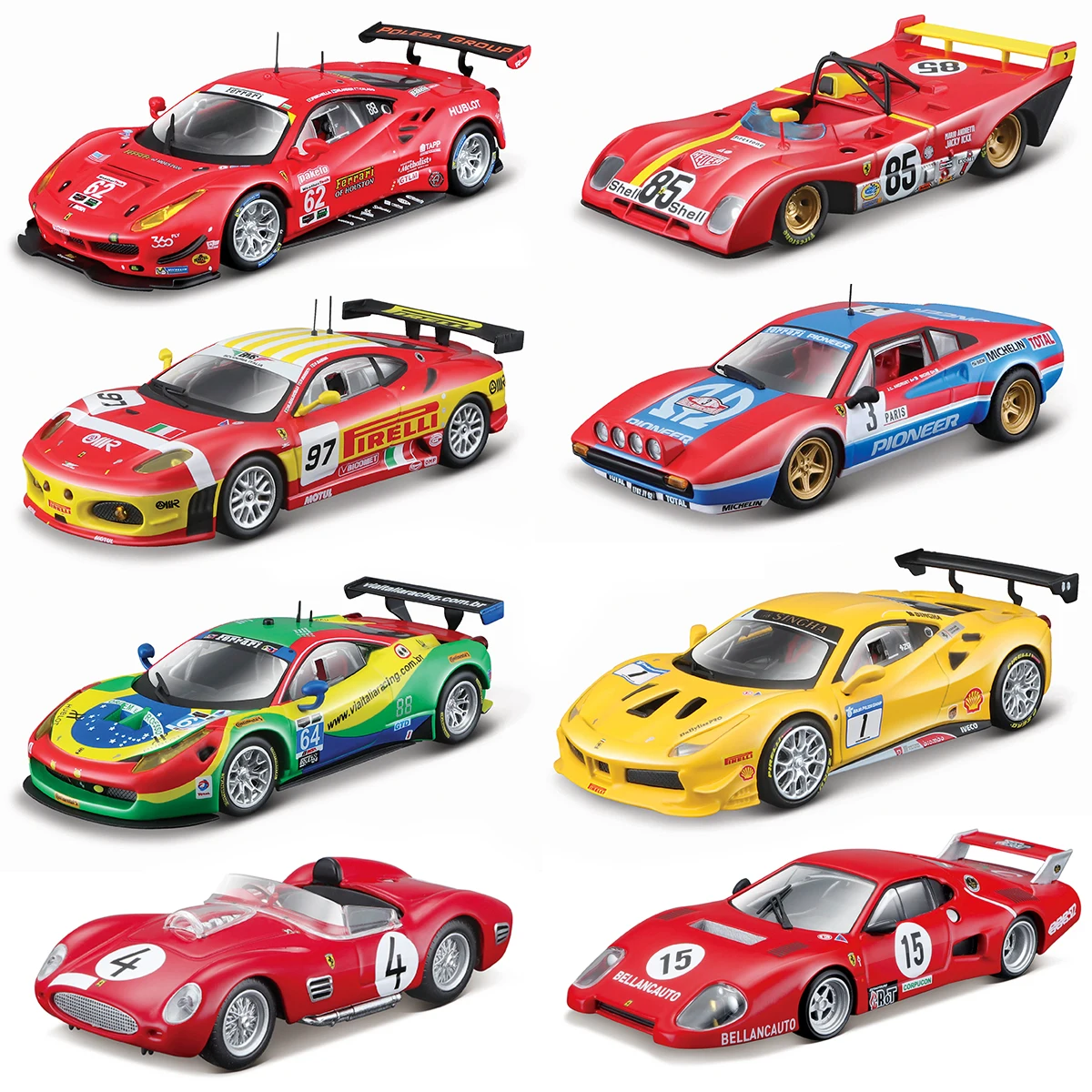 Bburago 1:43 Ferrari 488GTE 312P F430GTC 308GTB 458GT3 488 Tantangan Kendaraan Die Cast Statis Model Koleksi Mainan Mobil Balap