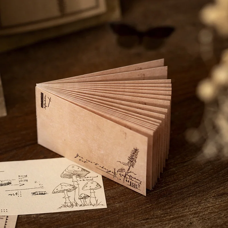 Bloc-Notes auto-adhésifs Vintage plantes fleurs, bloc-Notes rétro, bloc-Notes pour Notes postées, 60 feuilles