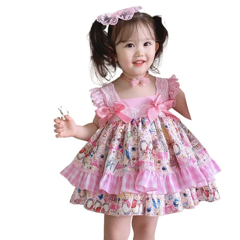 

Summer Spanish Children's Dress Lolita Baby Princess Sweet Dress Flower Girl Dresses Kids Dresses for Girls Party Wedding Dress