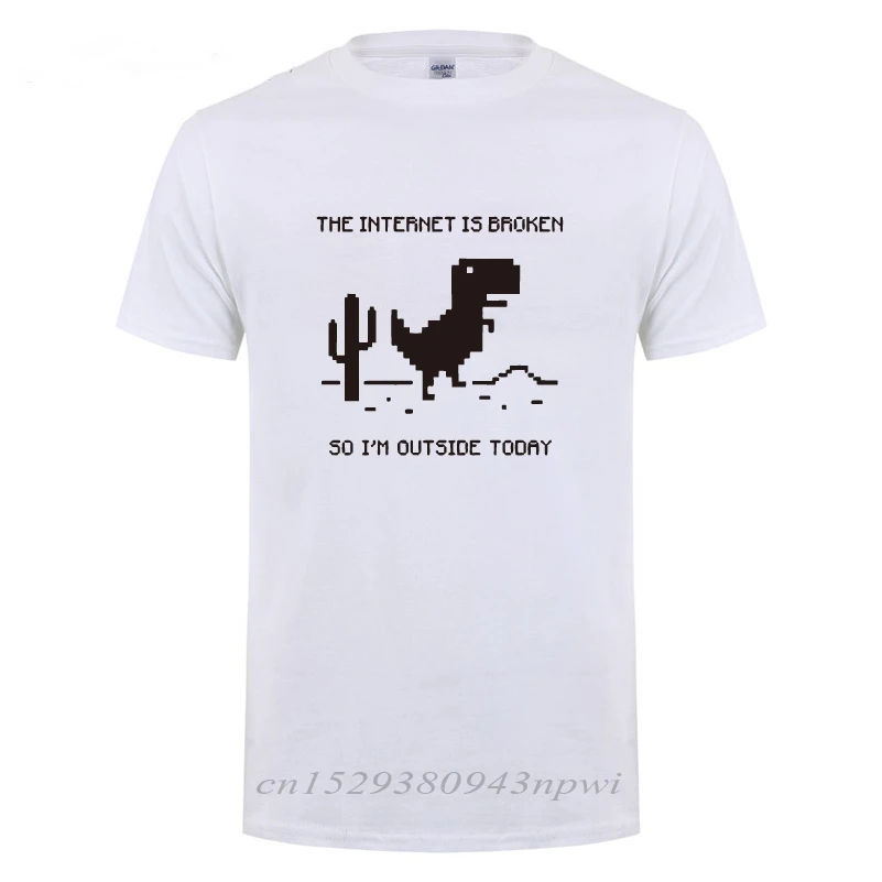 The Internet Is Broken Web Page Computer Dinosaur T-shirt Funny Birthday Gift For Men Boyfriend Husband Programmer Geek T Shirts