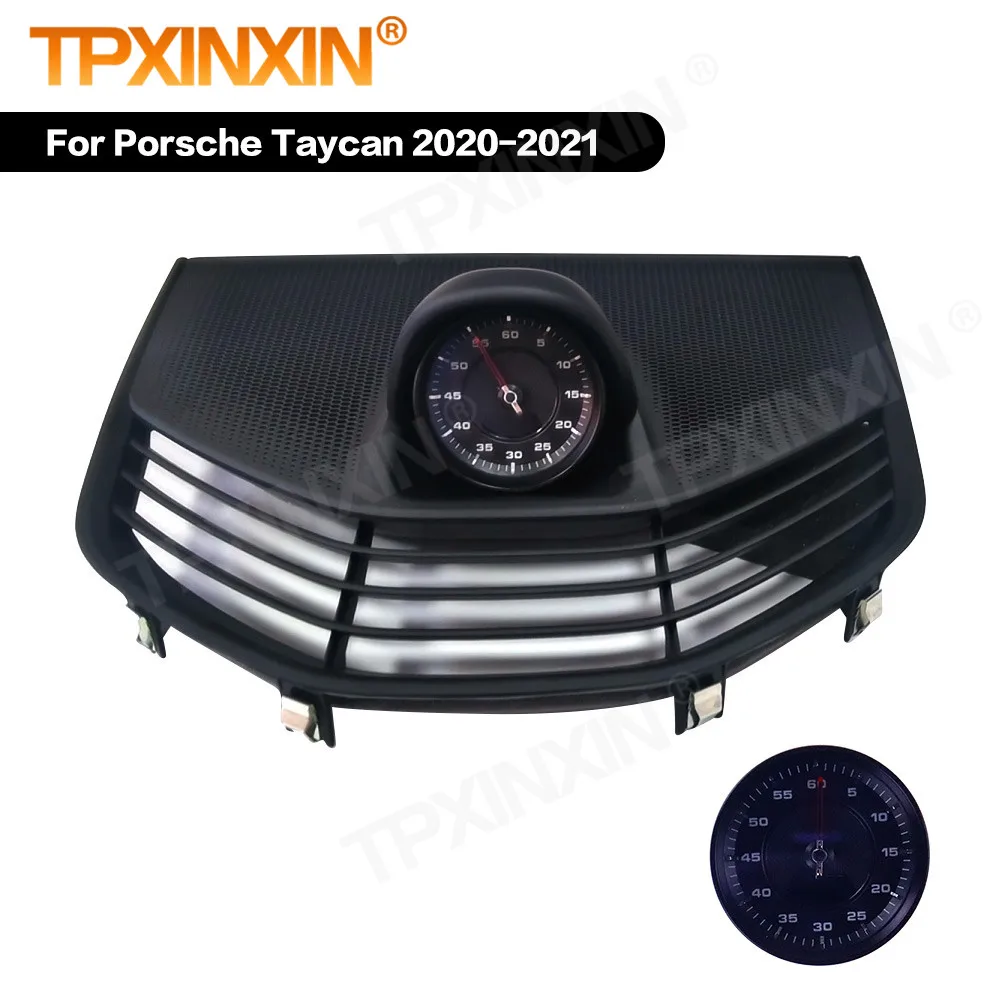 TPXINXIN For Porsche Taycan 2020 2021 Interior Dashboard Center Compass Time Electronic Meter Clock Accessional