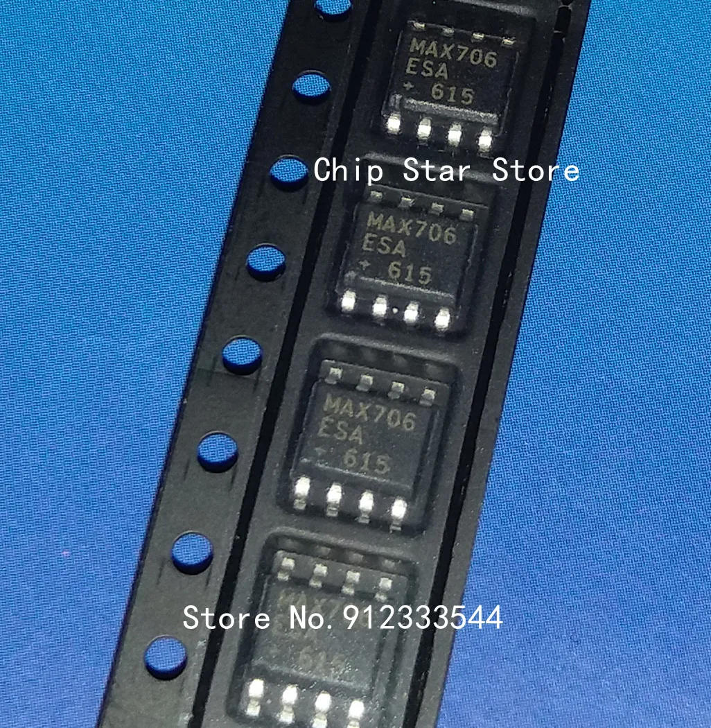 5-100pcs  MAX706ESA+T MAX706ESA MAX706 SOIC8 Supervisor Active-Low Reset 1.2V-5.5Vin 100%New And Original