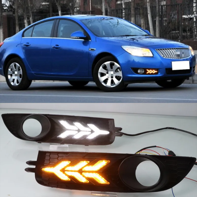 2Pcs DRL daytime running light For Opel Buick Regal 2009 2010 2011 2012 2013 Fog Lamp Day Light daylight fog lamp cover