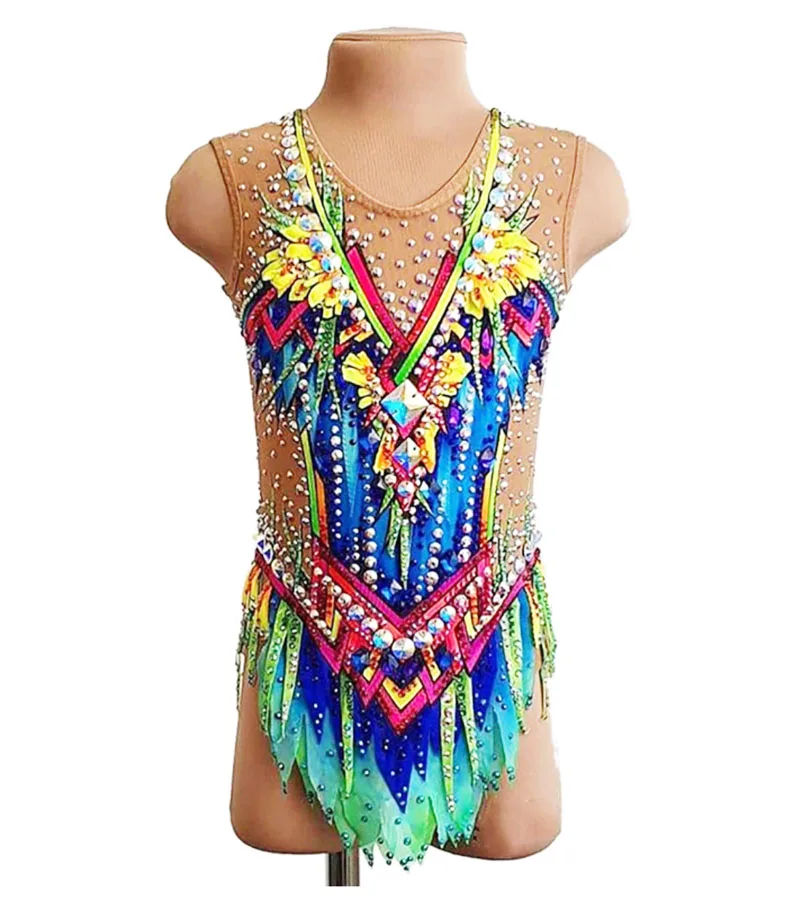 Custom Rhythmic Gymnastics Competition Dress for Girls and Women, Artistic Gymnastics Dresses, Elastic Spandex, 1 Piece