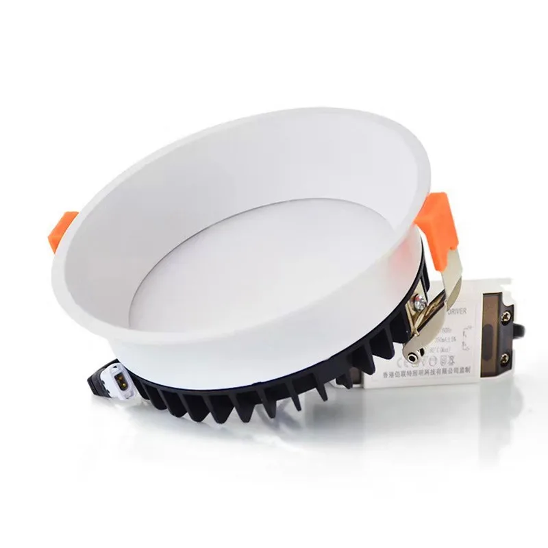 Frameless 3 Light Temperature Anti Glare Recessed Downlight 7W 10W 12W 15W 24W  Round LED Ceiling Spot Light Pic Background