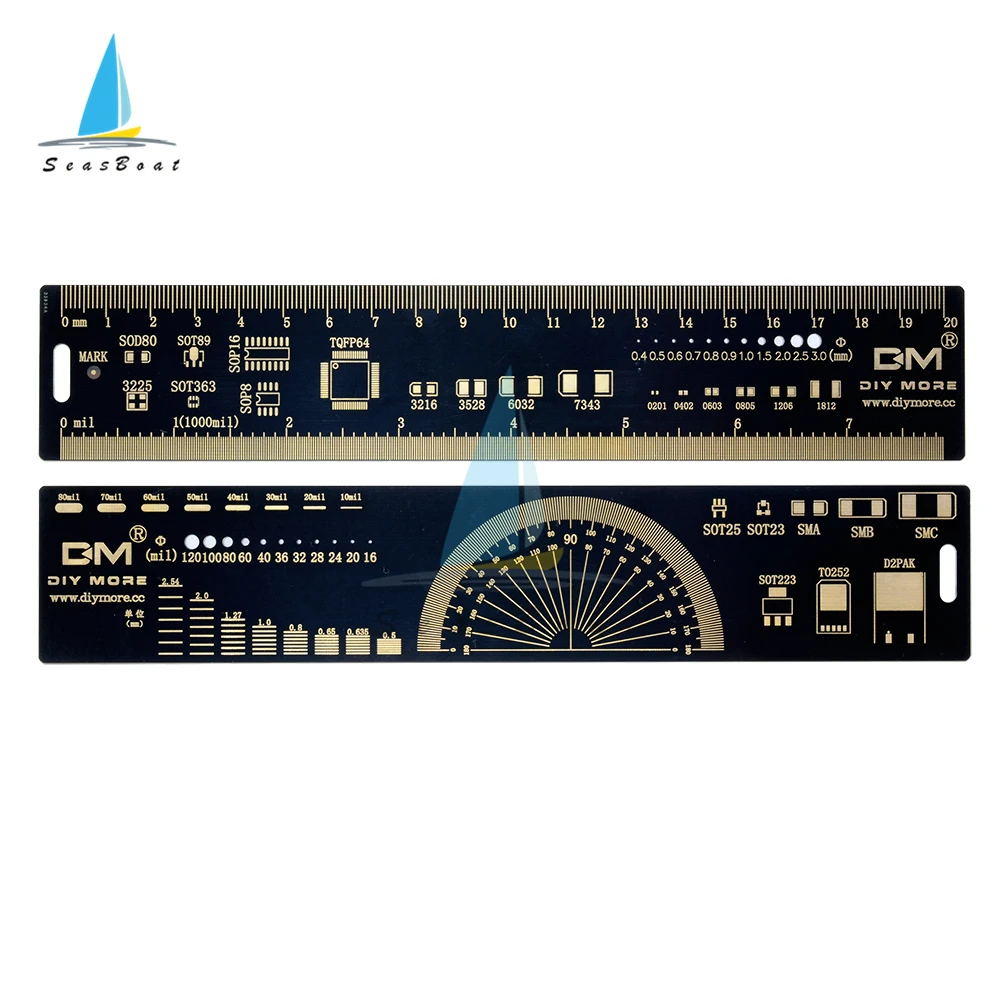 Multifunctional PCB Ruler 4cm 15cm 20cm 25cm Measuring Tool Resistor Capacitor Chip IC SMD Diode Transistor Electronic Tools