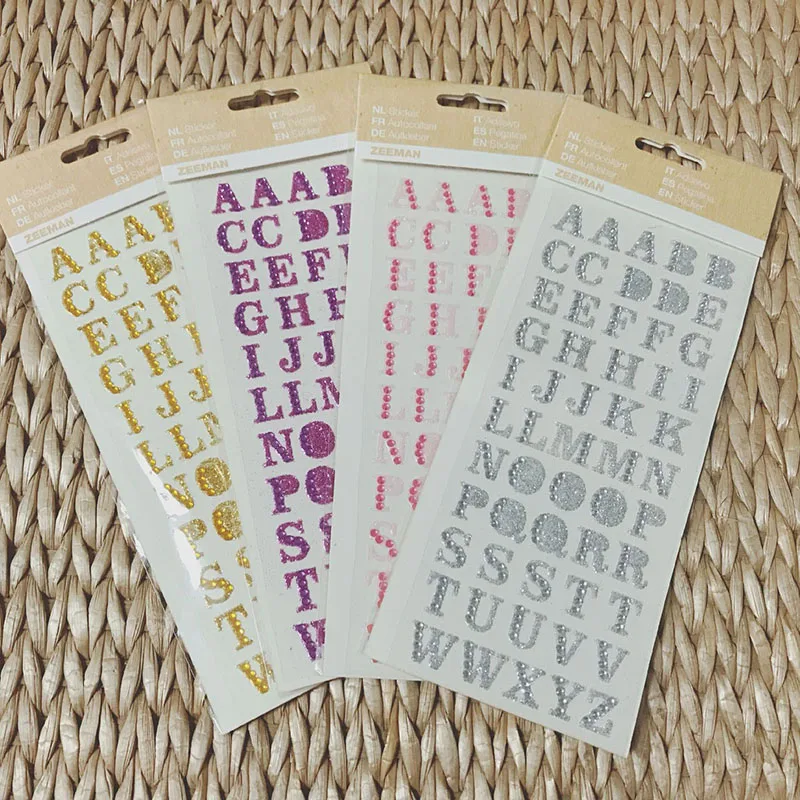 1sheet Alphabet Rhinestone Self Adhesive Scrapbooking Stickers Clothing Accessories DIY PC Phone Decor English Letters Sticker