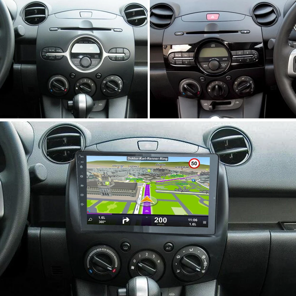 SINOSMART 9 Inch Android Radio für Mazda2 Mazda 2 Demio 2007–2014 LHD RHD | QLED 2.5D Display | GPS Navigation DSP 48EQ – Detail 3