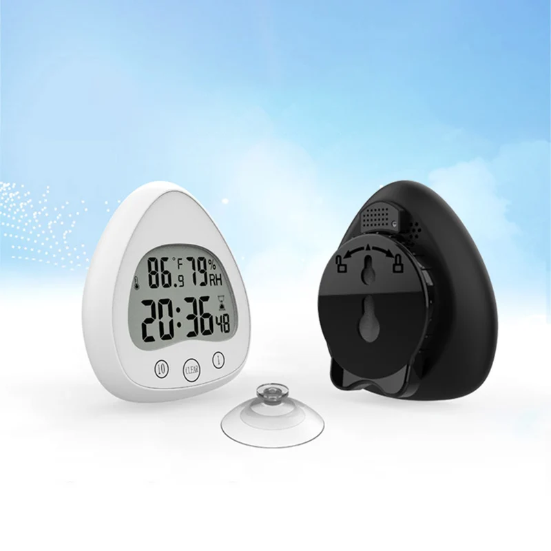 Tipo copo de sucção do banheiro temperatura e umidade temporizador alarme, cozinha em casa temporizador criativo, toda a máquina é à prova dwaterproof água