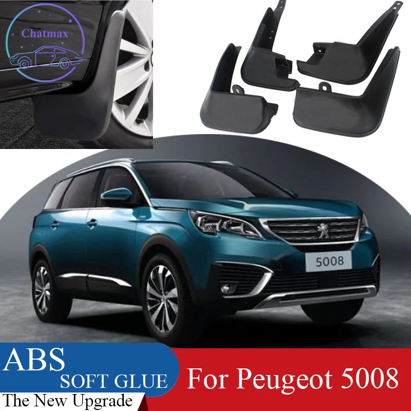 4pcs ABS Front & Rear Fender Protector For Peugeot 5008 2017-2019 Car Mud Flaps Splash Guard Mudguard Mudflaps