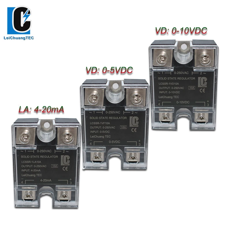 

SSR 0-5V 0-10V 4-20mA Voltage Regulator Single Phase Solid State Voltage Regulator SSR-1VD/VF/LA10A-120A