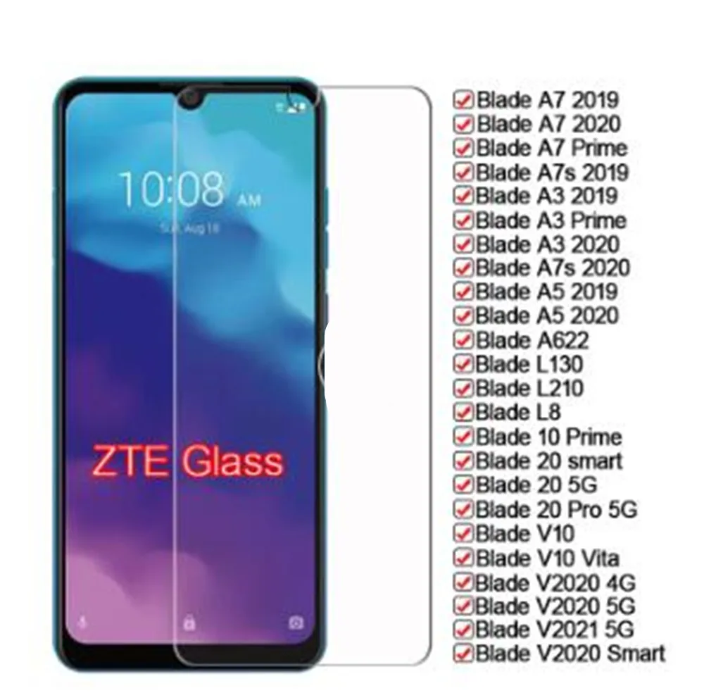 Glass For ZTE Blade V2020 V2021 V10 10 20 Pro Smart Prime Vita Glass For ZTE A7s A7 A622 A5 A3 2020 2019 Cover Film