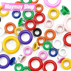 100pcs Mixed 11 Colors Hole Metal Eyelets For DIY Leathercraft Scrapbooking Shoes Belt Cap Bag Tags Clothes Accessories Fashion