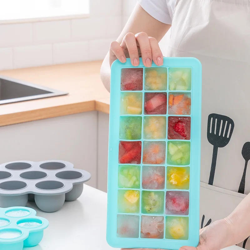 

Baby Food Container Silicone Baby Food Container Infant Fruit Breast Milk Storage Box Freezer Tray Crisper