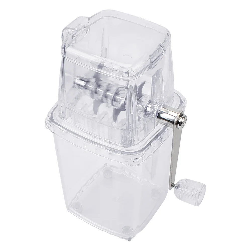 Ice Blenders Tools Multi-function Manual Ice Crusher Transparent Hand Shaved Ice Machine for Home Kitchen Bar Portable