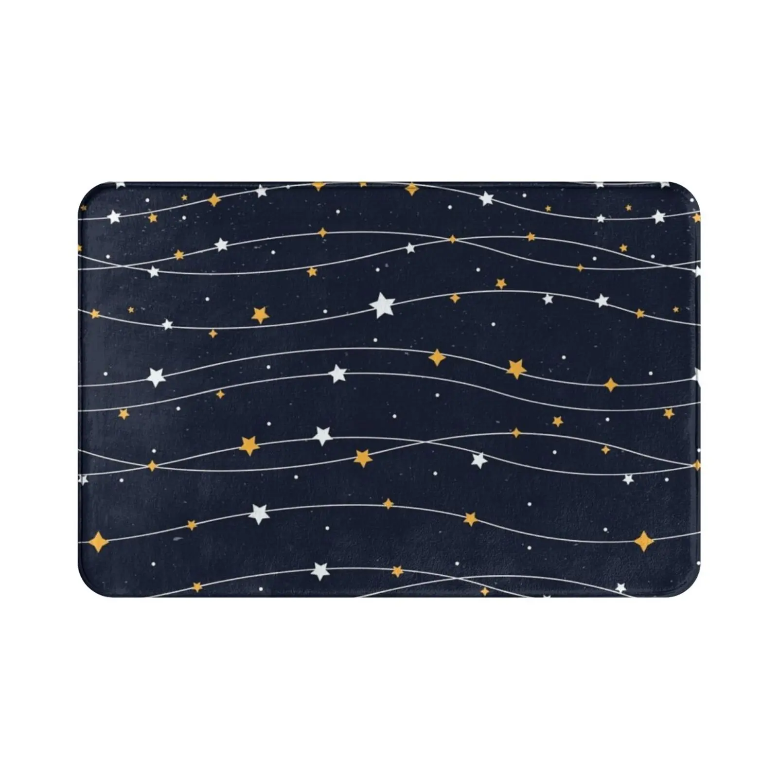 Blue Stars Pattern Carpet Carpet Mat Rug Cushion Soft Non-Slip Landscape Moon Night Sky Clouds Blue White Black Grunge