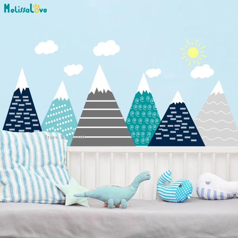 

Adventure Mountains Wall Stickers Nursery Decor Lovely Decals Self-adhesive Unique Gift For Baby Murals YT5292