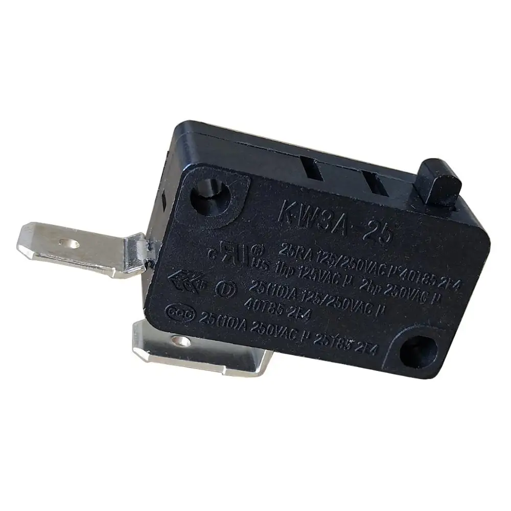 KW3A-25 Microswitches SPDT No Lever 2 Pin Standard Plunger Micro Switch for Oven Microwave,2-Pack