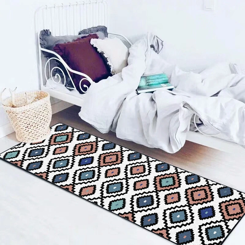 Morocco Style Kitchen Mat Geometric Printed Living Room Bedroom Bedside Anti-Slip Doormat Bathroom Children Study Room Tapete