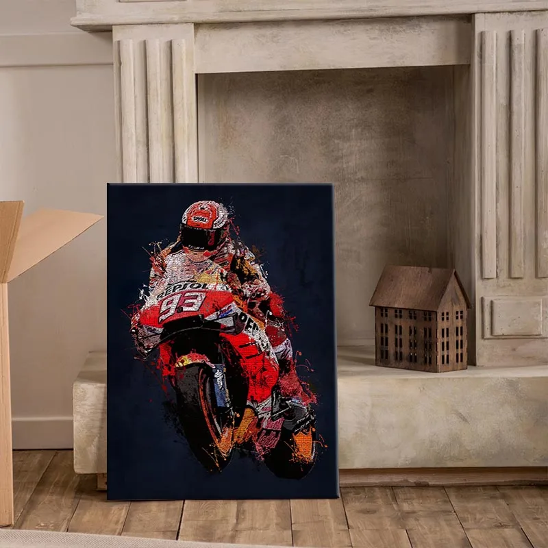 Motorcycle Wall Art Picture Canvas Poster Nursery Print Minimalist Painting Decor No Frame