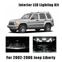 11 Bulbs White Canbus LED Car Map Dome Light Interior Kit Fit For 2002-2004 2005 2006 Jeep Liberty Trunk Door License Plate Lamp