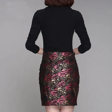 Top brand Print Genuine Leather Slim Hip Skirt K162  high quality