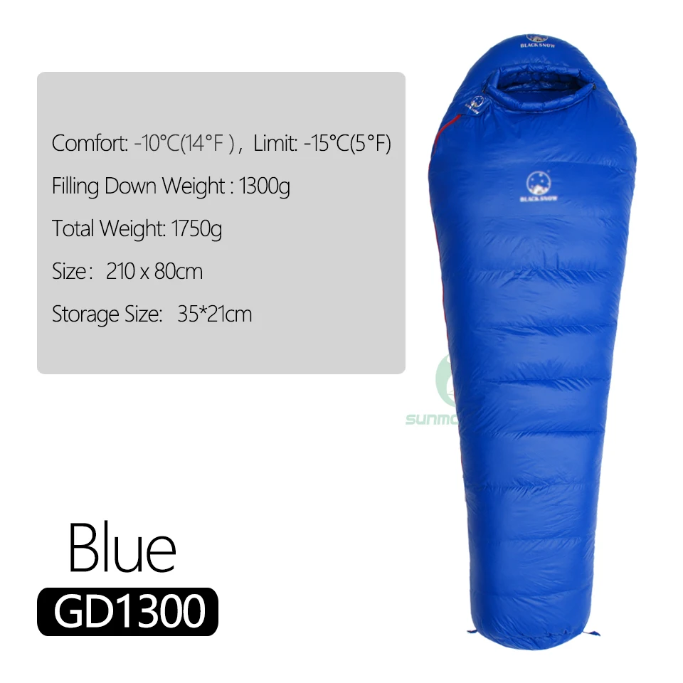 Saco de dormir de plumón de ganso blanco ultraligero para adultos, saco térmico de invierno con paquete de compresión para mochilero, Camping y senderismo, 95%