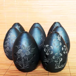 1 Pc 8 Holes Ocarina Black Hand Polished Fired Ceramic Xun Clay Xun Musical Instrument For Beginner Practice finger techniques
