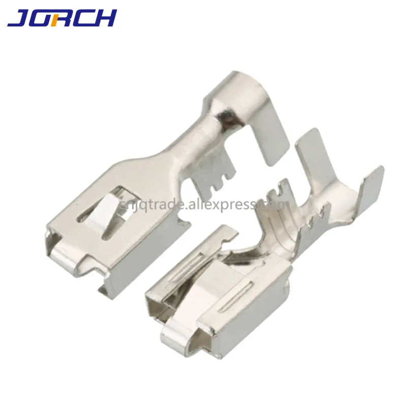 50 sztuk 6.3mm DJ6221-6.3C kobieta zaciskane drut mosiężny Terminal cyny miedzi głośnik samochodowy zaciski elektryczne dla Delphi 12124685
