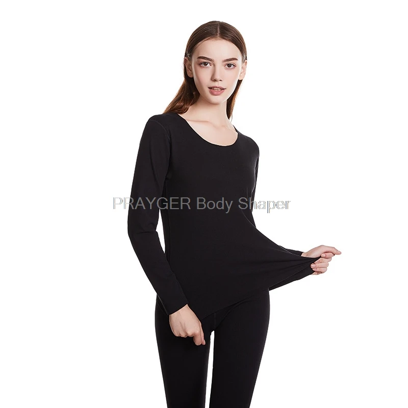 Women Thermal Underwear Warm Seamless Tops Buttoms Sexy Winter Set